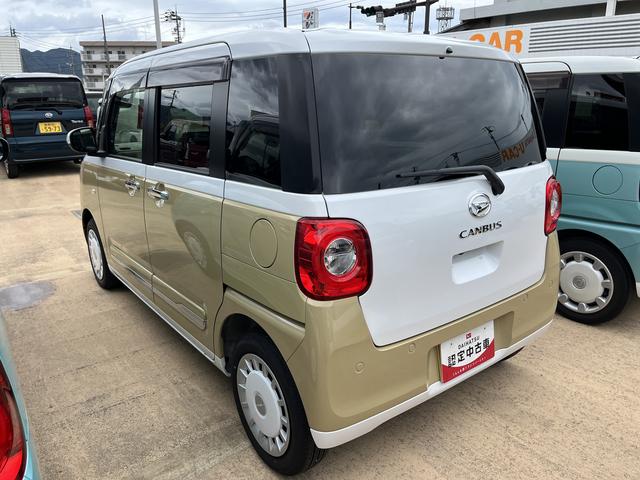 ムーヴキャンバスストライプスGツートンカラー 前後コーナーセンサー LEDヘッドライト 両側電動スライドドア 運転席/助手席シートヒーター 禁煙車 記録簿 認定中古車 レーンアシスト 衝突回避支援システム搭載車(島根県)の中古車
