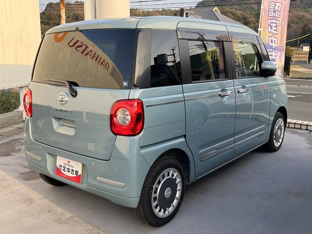 ムーヴキャンバスセオリーＧＬＥＤヘッドライト／フォグランプ　コーナーセンサー　両側パワ−スライドドア　運転席／助手席シートヒーター　記録簿　禁煙車　認定中古車　レーンアシスト　衝突回避支援システム搭載車（島根県）の中古車