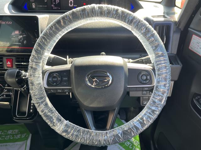 タントカスタムRSワンオーナー LEDヘッドライト/フォグランプ 9インチナビ ETC パノラマモニター ドライブレコーダー 運転席/助手席シートヒーター 両側パワースライドドア 本革風シートカバー 禁煙車 記録簿(島根県)の中古車