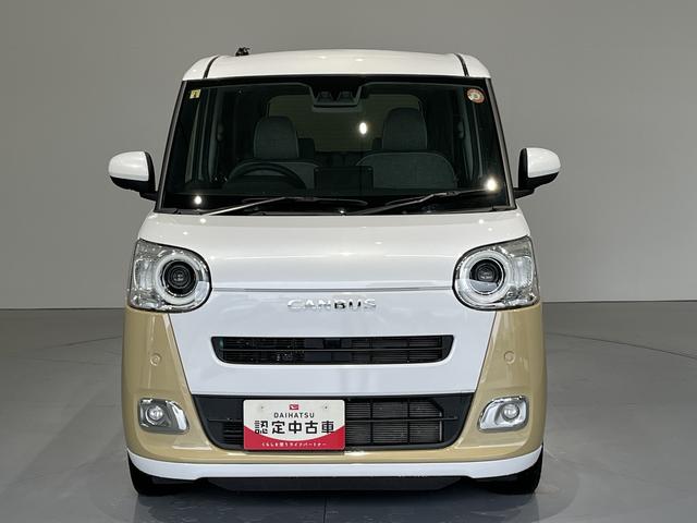 ムーヴキャンバス 中古車 ストライプスＧツートンカラー　ワンオーナー　ナビ　バックカメラ　運転席／助手席シートヒーター　　両側電動スライドドア　クリアランスソナー