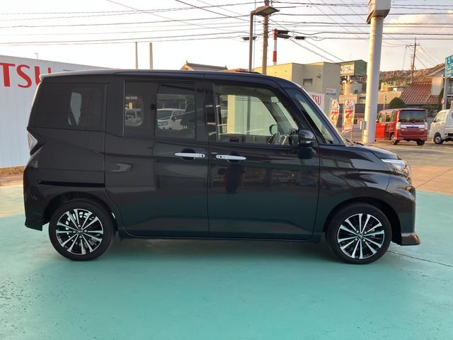 トールカスタムＧ　ターボ両側パワスラドア　衝突回避支援ブレーキ機能　ＬＫＡ　ＬＥＤライト　Ｉ−ＳＴＯＰ　電動格納ミラー　キーフリーシステム　ワンオーナー　アルミ　禁煙車　ターボエンジン　盗難防止システム　記録簿　スマートキー（山口県）の中古車