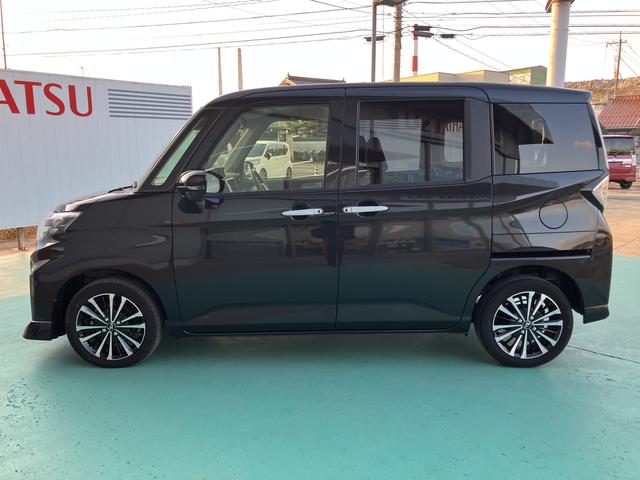 トールカスタムＧ　ターボ両側パワスラドア　衝突回避支援ブレーキ機能　ＬＫＡ　ＬＥＤライト　Ｉ−ＳＴＯＰ　電動格納ミラー　キーフリーシステム　ワンオーナー　アルミ　禁煙車　ターボエンジン　盗難防止システム　記録簿　スマートキー（山口県）の中古車