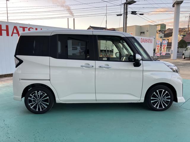 トールカスタムＧ　ターボ両側パワスラドア　衝突回避支援ブレーキ機能　ＬＫＡ　ＬＥＤライト　Ｉ−ＳＴＯＰ　電動格納ミラー　ＴＶ　キーフリーシステム　アルミ　オートライト　ターボエンジン　盗難防止システム　スマートキー　ＡＢＳ（山口県）の中古車