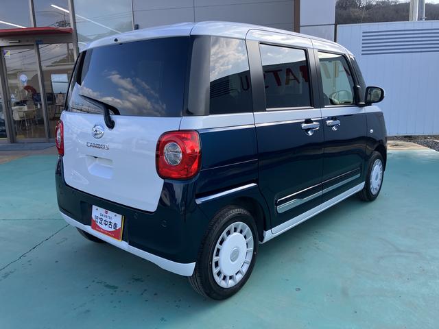 ムーヴキャンバスストライプスＧインテリキー　キーフリー　エアバック　ＡＢＳ　車線逸脱　運転席助手席エアバッグ　アイスト　イモビライザー　衝突安全ボディ　ＬＥＤライト　オートハイビーム　オートライト　ハンズフリー両側電動ドア（山口県）の中古車