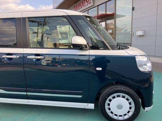 ムーヴキャンバスストライプスＧインテリキー　キーフリー　エアバック　ＡＢＳ　車線逸脱　運転席助手席エアバッグ　アイスト　イモビライザー　衝突安全ボディ　ＬＥＤライト　オートハイビーム　オートライト　ハンズフリー両側電動ドア（山口県）の中古車