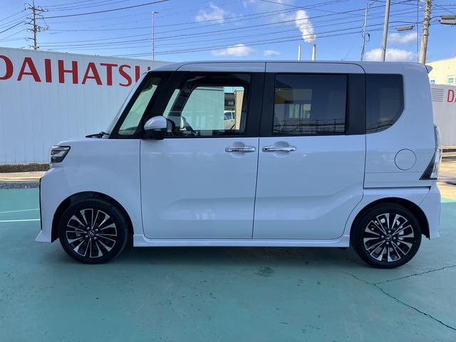 タントカスタムＲＳ両自動ドア　アイドリングストップ機能　キーフリーキー　車線逸脱　助手席エアバック　安全ボディ　タ−ボ　ＬＥＤヘットライト　オートＨビーム　Ａライト　盗難防止　ＡＢＳ　アルミホイール　エアバック（山口県）の中古車