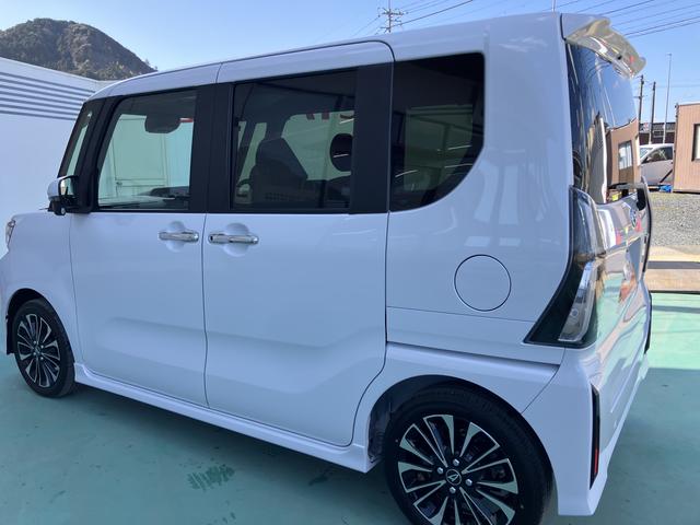 タントカスタムＲＳ両自動ドア　アイドリングストップ機能　キーフリーキー　車線逸脱　助手席エアバック　安全ボディ　タ−ボ　ＬＥＤヘットライト　オートＨビーム　Ａライト　盗難防止　ＡＢＳ　アルミホイール　エアバック（山口県）の中古車