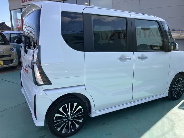 タントカスタムＲＳ両自動ドア　アイドリングストップ機能　キーフリーキー　車線逸脱　助手席エアバック　安全ボディ　タ−ボ　ＬＥＤヘットライト　オートＨビーム　Ａライト　盗難防止　ＡＢＳ　アルミホイール　エアバック（山口県）の中古車