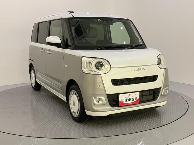 ムーヴキャンバスストライプスGターボ追従走行 追突被害軽減ブレーキ シートヒータ 車線逸脱警報 禁煙 ターボエンジン スマートキー 1オーナー キーフリー 両側スライドドア オートマチックハイビーム Aライト 記録簿 ABS エアバック(山口県)の中古車