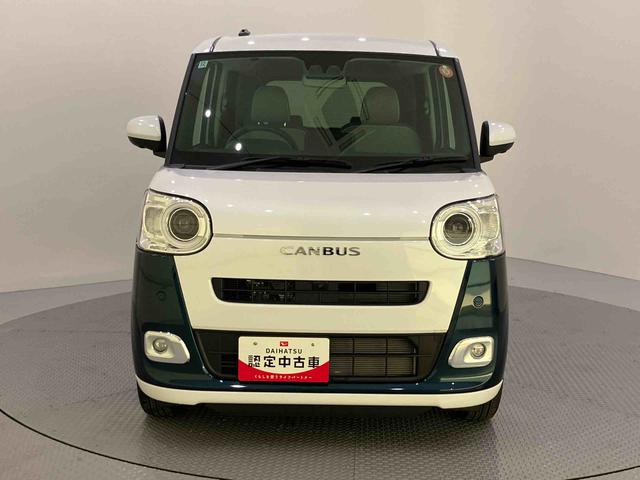 ムーヴキャンバスストライプスGターボ前後誤発進抑制機能 電動格納式ミラー 車線逸脱警報 ターボ車 スマートキー キーフリー オートマチックハイビーム エアバッグ ABS マルチカメラ LEDヘットライト(山口県)の中古車