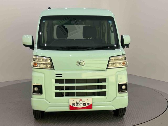 ハイゼットカーゴクルーズターボ電動格納式ミラー　エコアイドル　車線逸脱警報　切替式４ＷＤ　ターボ車　両側スライドドア　ＡＢＳ　エアバッグ　ブレーキサポート　ＬＥＤヘッド　エアコン　パワステ　パワーウィンドウ（山口県）の中古車
