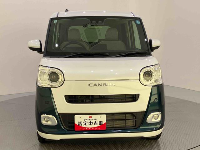 ムーヴキャンバスストライプスG全方位M 衝突被害軽減装置 スマキー 電動格納 ハイビームアシスト エコアイドル レーンキープアシスト LEDヘッドライト キーフリー ABS エアバック(山口県)の中古車