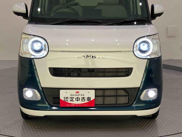 ムーヴキャンバスストライプスG全方位M 衝突被害軽減装置 スマキー 電動格納 ハイビームアシスト エコアイドル レーンキープアシスト LEDヘッドライト キーフリー ABS エアバック(山口県)の中古車