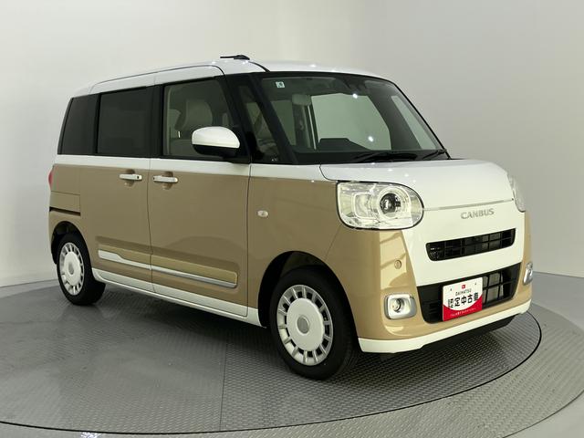 ムーヴキャンバスストライプスＧハンズフリー両側電動ドア　全方位Ｍ　衝突被害軽減装置　スマキー　電動格納　ハイビームアシスト　ＵＳＢ接続　エコアイドル　レーンキープアシスト　ＬＥＤヘッドライト　シートヒーター　キーフリー　ＡＢＳ（山口県）の中古車