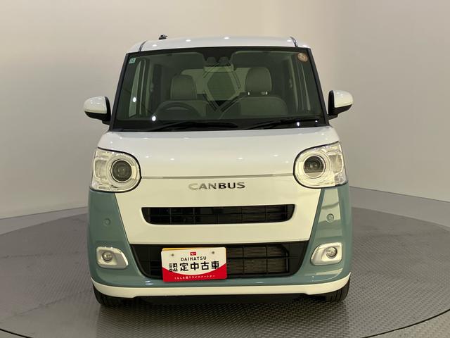 ムーヴキャンバスストライプスＧ整備記録簿　Ｂカメラ付　ハンズフリー両側電動ドア　衝突被害軽減装置　スマキー　電動格納　ハイビームアシスト　エコアイドル　禁煙　ワンオーナー　レーンキープアシスト　ＬＥＤヘッドライト　シートヒーター（山口県）の中古車