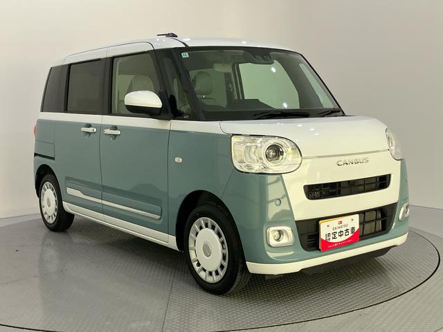 ムーヴキャンバスストライプスＧ整備記録簿　Ｂカメラ付　ハンズフリー両側電動ドア　衝突被害軽減装置　スマキー　電動格納　ハイビームアシスト　エコアイドル　禁煙　ワンオーナー　レーンキープアシスト　ＬＥＤヘッドライト　シートヒーター（山口県）の中古車