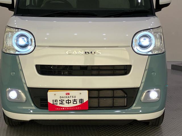 ムーヴキャンバスストライプスＧ整備記録簿　Ｂカメラ付　ハンズフリー両側電動ドア　衝突被害軽減装置　スマキー　電動格納　ハイビームアシスト　エコアイドル　禁煙　ワンオーナー　レーンキープアシスト　ＬＥＤヘッドライト　シートヒーター（山口県）の中古車