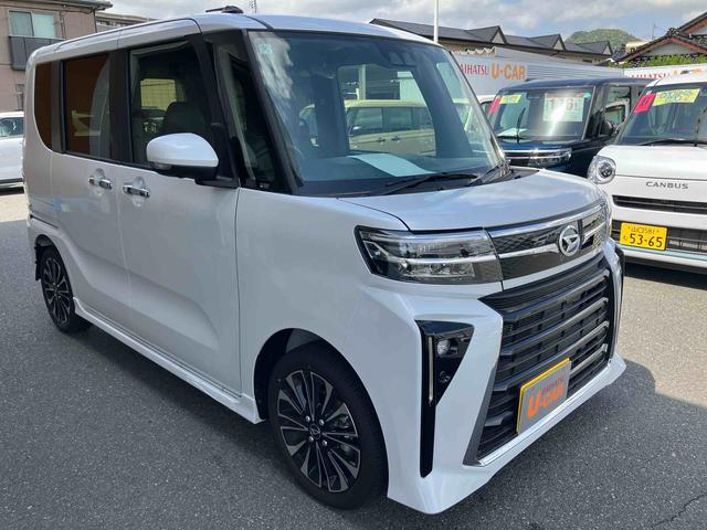 タントカスタムＲＳ　パノラマモニター　シートヒーターオートハイビーム　衝突安全ボディ　車線逸脱警報装置　禁煙　ＡＷ　セキュリティアラーム　ＬＥＤライト　Ｂカメラ　コーナーソナー　アイドリングＳ　アラウンドビュー　タ−ボ　オートライト　シートヒーター（山口県）の中古車