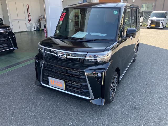 タントカスタムＲＳ　シートヒーター　パノラマモニター踏み間違え防止　タ−ボ　フロントカメラ　スマートキ　オートハイビーム　衝突安全ボディ　キーフリー　ｅｃｏＩＤＬＥ　サイドカメラ　全方向カメラ　バックカメラ付き　ＬＥＤライト　ベンチシート（山口県）の中古車