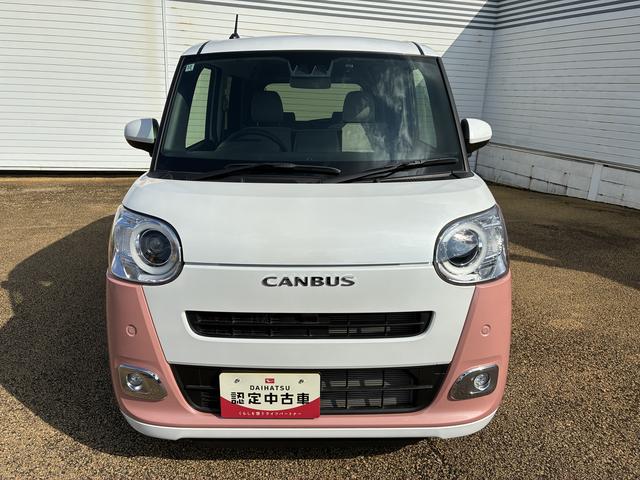 ムーヴキャンバスストライプスＧインパネシフト　プッシュスタートスイッチ　電子カードキー　電動パーキングブレーキ　オートハイビーム　車線逸脱警報　エマージェンシーブレーキ　ＡＢＳ　両Ｐドア（鹿児島県）の中古車