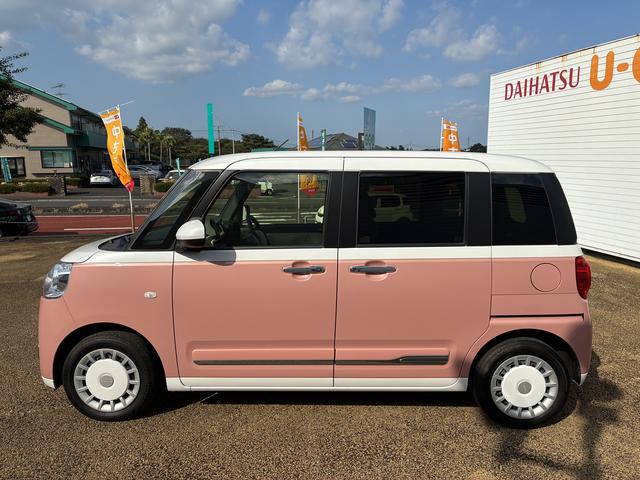 ムーヴキャンバスストライプスＧインパネシフト　プッシュスタートスイッチ　電子カードキー　電動パーキングブレーキ　オートハイビーム　車線逸脱警報　エマージェンシーブレーキ　ＡＢＳ　両Ｐドア（鹿児島県）の中古車