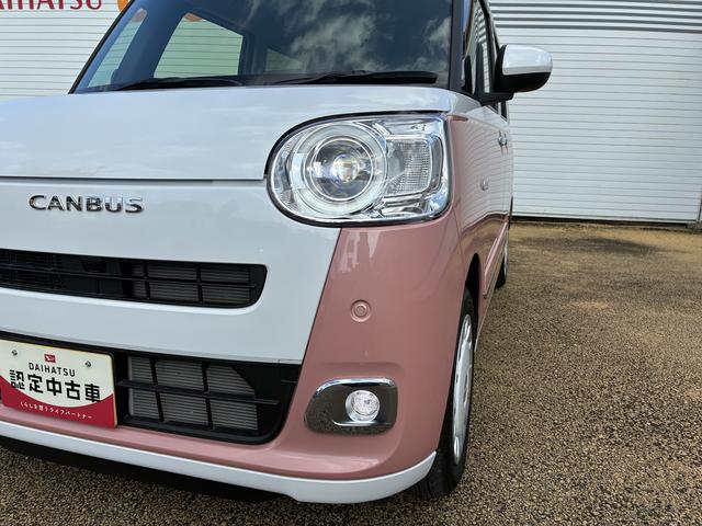 ムーヴキャンバスストライプスＧインパネシフト　プッシュスタートスイッチ　電子カードキー　電動パーキングブレーキ　オートハイビーム　車線逸脱警報　エマージェンシーブレーキ　ＡＢＳ　両Ｐドア（鹿児島県）の中古車