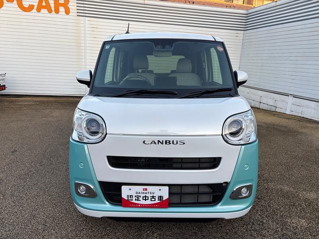 ムーヴキャンバスストライプスＧインパネシフト　プッシュスタートスイッチ　電子カードキー　電動パーキングブレーキ　Ｗパワースライドドア　前後誤発進抑制　車線逸脱警告　オートハイビーム　ＡＢＳ（鹿児島県）の中古車