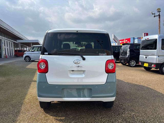 ムーヴキャンバスストライプスGターボターボ インパネシフト プッシュスタートスイッチ 電子カードキー 電動パーキングブレーキ ディスプレイオーディオ バックモニター 両側パワースライドドア オートマチックハイビーム 衝突回避支援装置(鹿児島県)の中古車