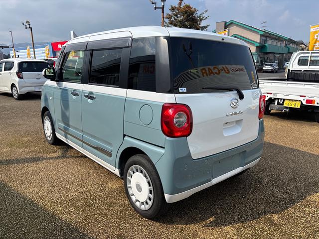 ムーヴキャンバスストライプスGターボターボ インパネシフト プッシュスタートスイッチ 電子カードキー 電動パーキングブレーキ ディスプレイオーディオ バックモニター 両側パワースライドドア オートマチックハイビーム 衝突回避支援装置(鹿児島県)の中古車