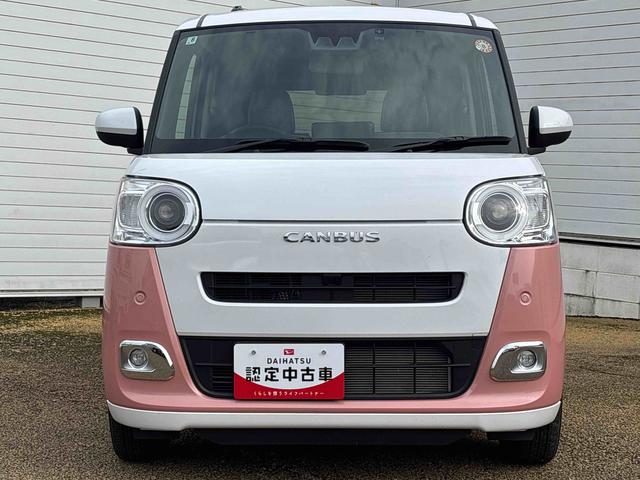 ムーヴキャンバスストライプスＧインパネシフト　プッシュスタートスイッチ　電子カードキー　電動パーキングブレーキ　カーナビ　両側電動スライドドア　衝突被害軽減　車線逸脱　オートハイビーム　ＡＢＳ（鹿児島県）の中古車