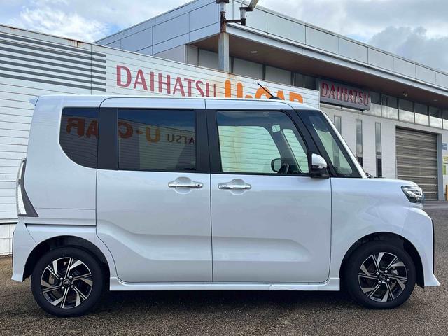 タントカスタムXインパネシフト プッシュスタートスイッチ 電子カードキー 電動パーキングブレーキ シートヒーター 両側パワースライドドア 衝突回避支援ブレーキ機能 レーンアシスト ABS アルミホイール(鹿児島県)の中古車