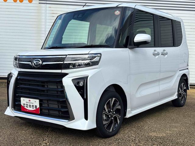 タントカスタムXインパネシフト プッシュスタートスイッチ 電子カードキー 電動パーキングブレーキ シートヒーター 両側パワースライドドア 衝突回避支援ブレーキ機能 レーンアシスト ABS アルミホイール(鹿児島県)の中古車