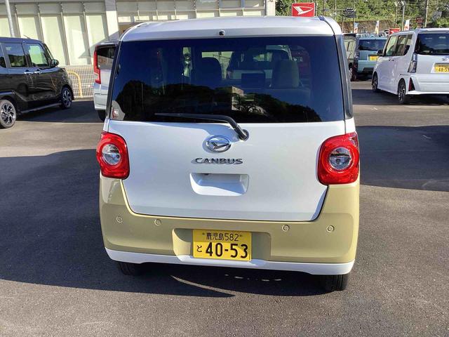 ムーヴキャンバスストライプスＧインパネシフト　プッシュスタートスイッチ　電子カードキー　電動パーキングブレーキ　カーナビ　エマージェンシーブレーキ　ＡＢＳ　車線逸脱警報　両側スライドドア　オートハイビーム（鹿児島県）の中古車