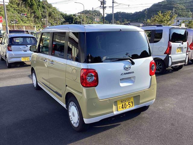 ムーヴキャンバスストライプスＧインパネシフト　プッシュスタートスイッチ　電子カードキー　電動パーキングブレーキ　カーナビ　エマージェンシーブレーキ　ＡＢＳ　車線逸脱警報　両側スライドドア　オートハイビーム（鹿児島県）の中古車