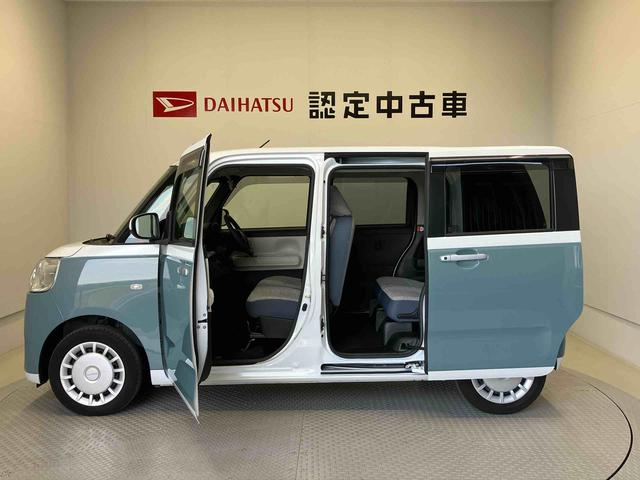 ムーヴキャンバスストライプスＸスマートアシスト搭載　後席両側電動スライドドア　バックカメラ付き　オートエアコン　オートライト　キーフリー　アイドリングストップ　ＡＢＳ　電動ドアミラー（熊本県）の中古車