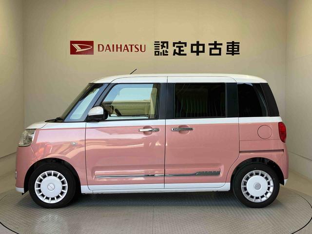 ムーヴキャンバスストライプスＧターボスマートアシスト搭載　バックカメラ付き」後席両側電動スライドドア　オートエアコン　オートライト　キーフリー　アイドリングストップ　ＡＢＳ　電動ドアミラー（熊本県）の中古車
