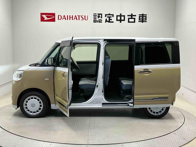 ムーヴキャンバスストライプスＧスマートアシスト搭載　後席両側電動スライドドア　バックカメラ付き　オートエアコン　オートライト　キーフリー　アイドリングストップ　ＡＢＳ　電動ドアミラー（熊本県）の中古車