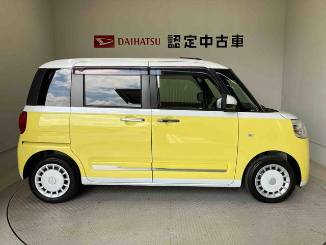 ムーヴキャンバスストライプスＧターボスマートアシスト搭載　後席両側電動スライドドア　バックカメラ付き　オートエアコン　オートライト　キーフリー　アイドリングストップ　ＡＢＳ　電動ドアミラー（熊本県）の中古車
