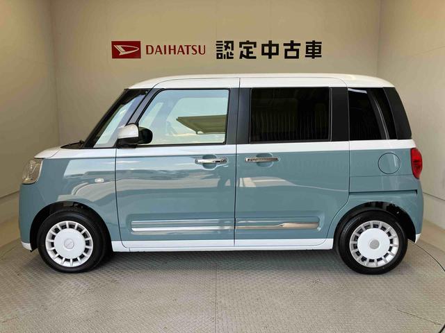 ムーヴキャンバスストライプスＧスマートアシスト搭載　バックカメラ付き　後席両側電動スライドドア　オートエアコン　オートライト　キーフリー　アイドリングストップ　ＡＢＳ　電動ドアミラー（熊本県）の中古車