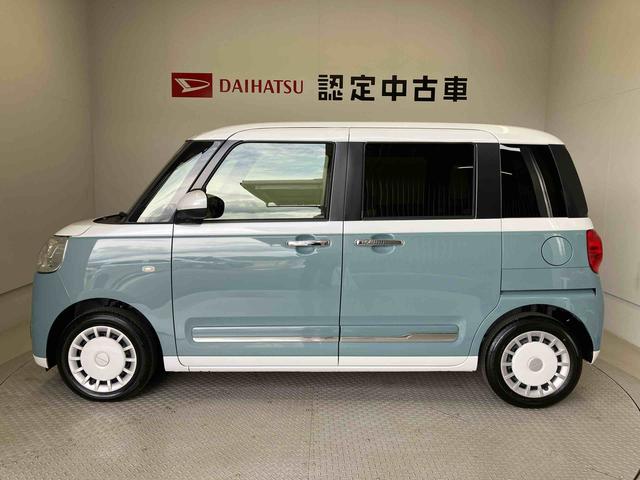 ムーヴキャンバスストライプスGスマートアシスト搭載 後席両側電動スライドドア バックカメラ付き オートエアコン オートライト キーフリー アイドリングストップ ABS 電動ドアミラー(熊本県)の中古車