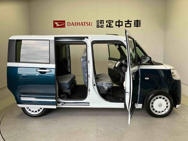 ムーヴキャンバスストライプスＧスマートアシスト搭載　後席両側電動スライドドア　バックカメラ付き　オートエアコン　オートライト　キーフリー　アイドリングストップ　ＡＢＳ　電動ドアミラー（熊本県）の中古車