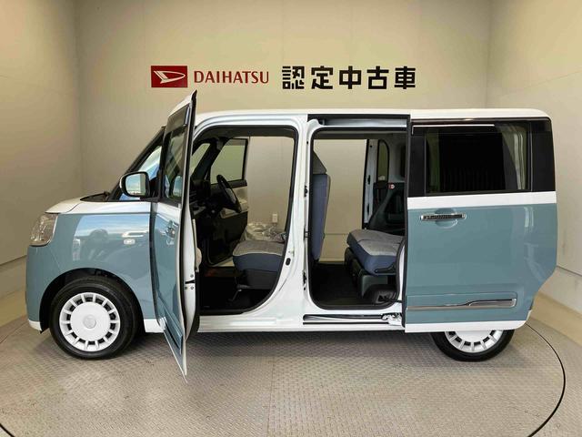 ムーヴキャンバスストライプスＧスマートアシスト搭載　後席両側電動スライドドア　バックカメラ付き　オートエアコン　オートライト　キーフリー　アイドリングストップ　ＡＢＳ　電動ドアミラー（熊本県）の中古車