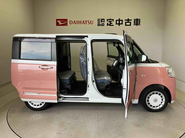 ムーヴキャンバスストライプスＧターボスマートアシスト搭載　後席両側電動スライドドア　バックカメラ付き　オートエアコン　オートライト　キーフリー　アイドリングストップ　ＡＢＳ　電動ドアミラー（熊本県）の中古車