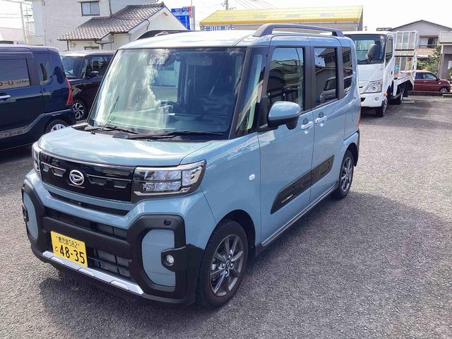 タントファンクロスインパネシフト プッシュスタートスイッチ 電子カードキー 電動パーキングブレーキ カーナビ 衝突軽減システム 両側オートドア レーンキープアシスト ABS アルミホイール(鹿児島県)の中古車