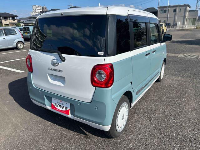 ムーヴキャンバスストライプスGインパネシフト プッシュスタートスイッチ 電子カードキー 電動パーキングブレーキ ディスプレイオーディオ フォグランプ オートハイビーム 車線逸脱警報 エマージェンシーブレーキ 両Pドア ABS(鹿児島県)の中古車