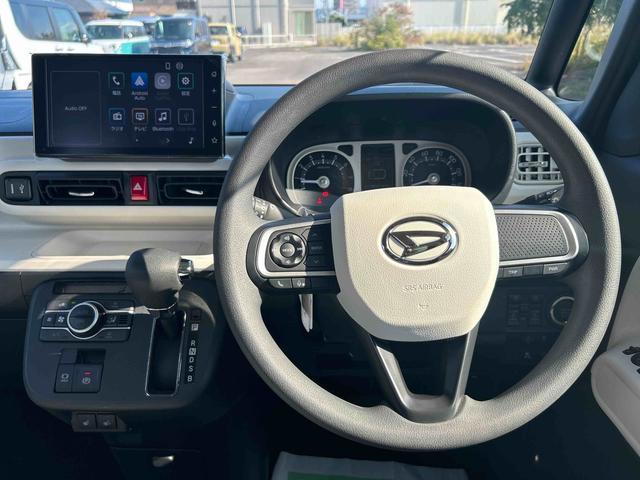 ムーヴキャンバスストライプスGインパネシフト プッシュスタートスイッチ 電子カードキー 電動パーキングブレーキ ディスプレイオーディオ フォグランプ オートハイビーム 車線逸脱警報 エマージェンシーブレーキ 両Pドア ABS(鹿児島県)の中古車