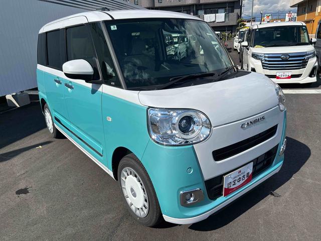 ムーヴキャンバスストライプスＧカーナビ＆ナビ連動ＦＲドラレコ　バックカメラ　両側電動スライドドア　カーテンシールド＆サイドエアバック　コーナーセンサー　シートヒーター　ＬＥＤヘッドライト　オートライト　衝突安全機能（鹿児島県）の中古車