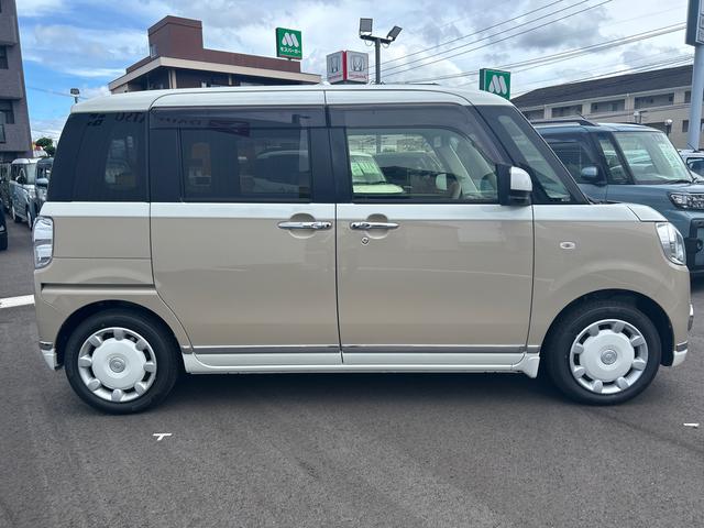 ムーヴキャンバスＧメイクアップ　ＳＡII社外カーナビ　パノラマモニター　ＥＴＣ車載器　両側電動スライドドア　プッシュボタンスタート　ＬＥＤヘッドライト　オートライト　ベンチシート　運転席シートリフト　シートヒーター　衝突回避支援システム（鹿児島県）の中古車
