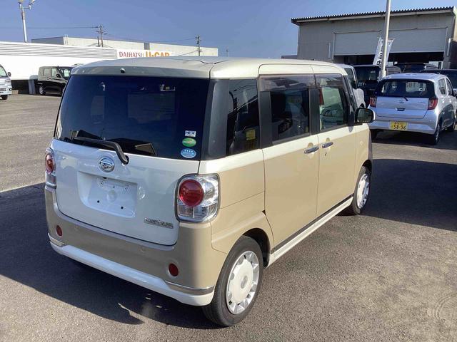 ムーヴキャンバスXメイクアップリミテッド SAIIIインパネシフト プッシュスタートスイッチ 電子カードキー 衝突被害軽減システム 車線逸脱警告 ABS 電動スライドドア オートエアコン(鹿児島県)の中古車