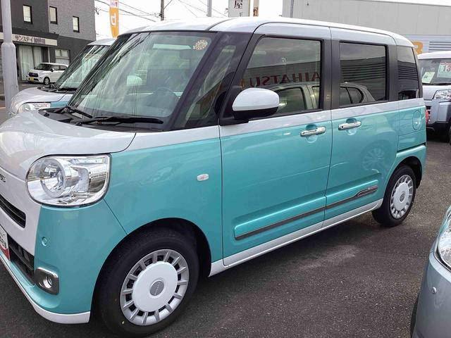 ムーヴキャンバスストライプスＧインパネシフト　プッシュスタートスイッチ　電子カードキー　電動パーキングブレーキ　軽減ブレーキ　レーンキープ　ＡＢＳ（鹿児島県）の中古車